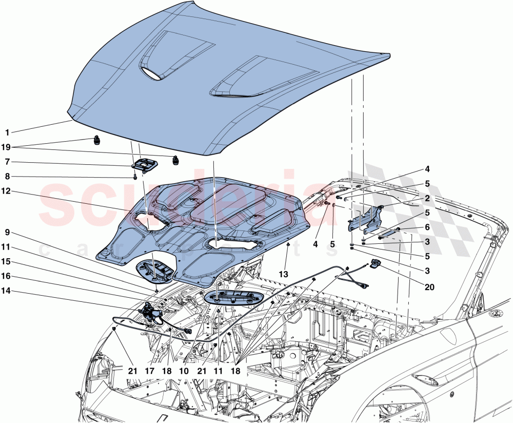 FRONT LID AND OPENING MECHANISM of Ferrari Ferrari California T