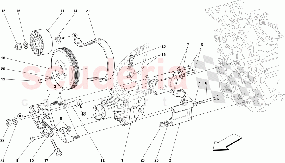 POWER STEERING PUMP of Ferrari Ferrari 612 Scaglietti