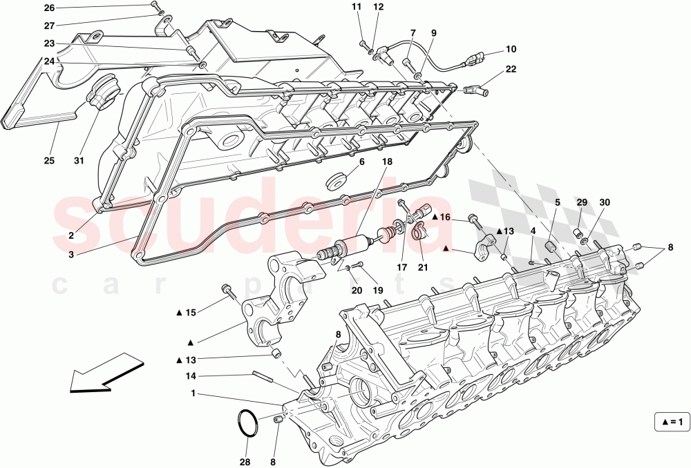 RIGHT HAND CYLINDER HEAD of Ferrari Ferrari 599 GTO