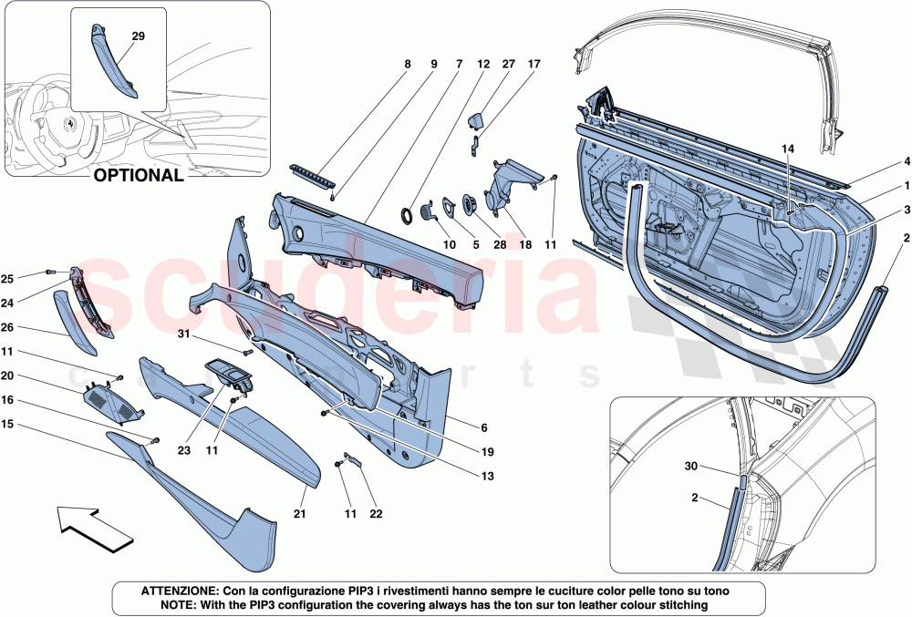 DOORS - SUBSTRUCTURE AND TRIM of Ferrari Ferrari FF