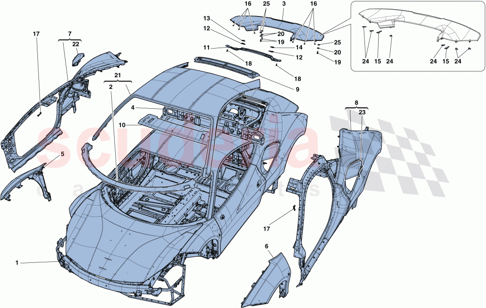 BODYSHELL - EXTERNAL TRIM of Ferrari Ferrari 488 GTB