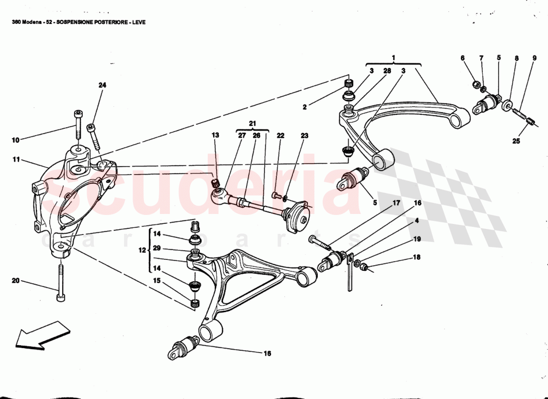 REAR SUSPENSION - WISHBONES of Ferrari Ferrari 360 Modena