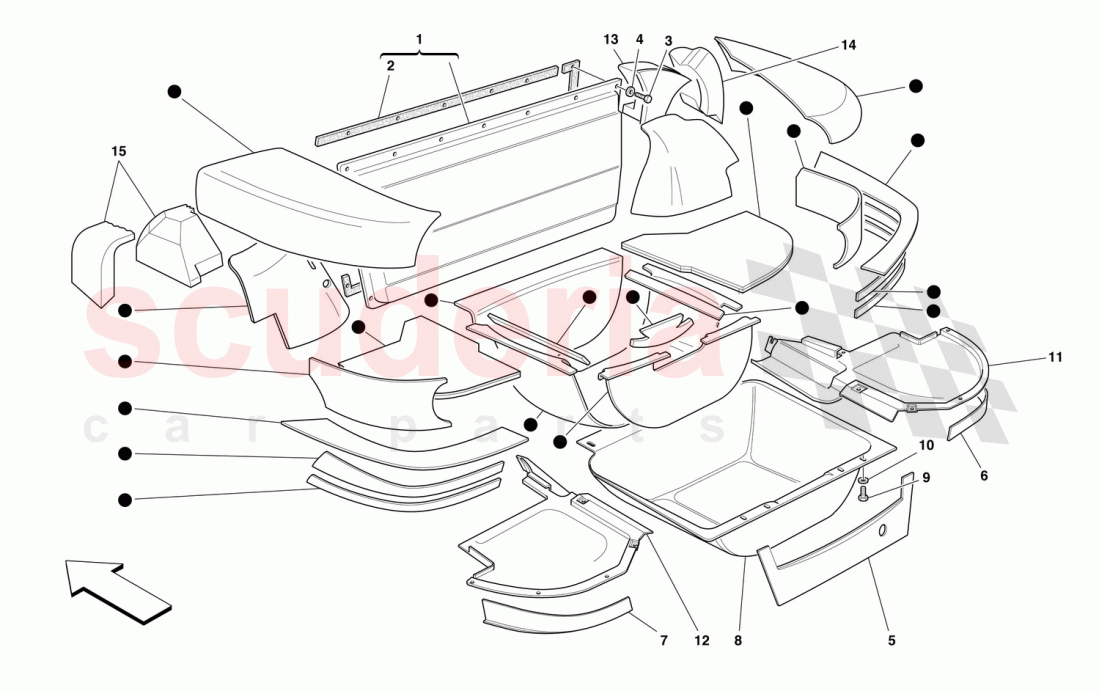 BOOT INSULATION of Ferrari Ferrari 550 Maranello