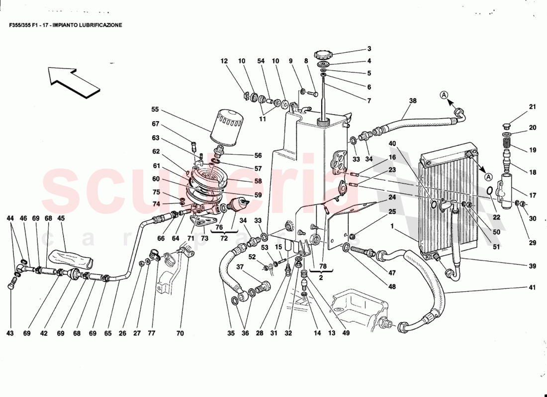 LUBRICATION SYSTEM of Ferrari Ferrari 355 (5.2 Motronic)