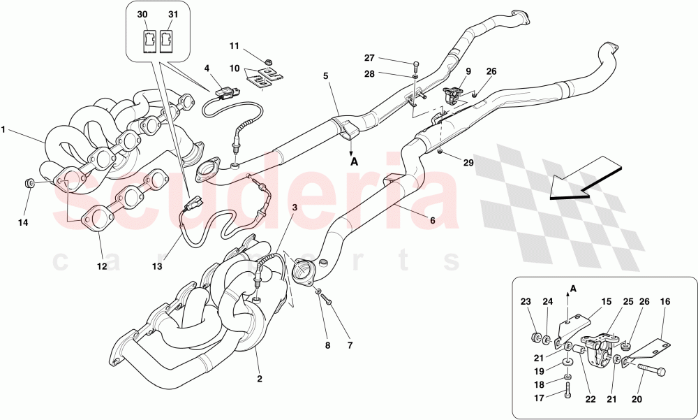 FRONT EXHAUST SYSTEM of Ferrari Ferrari 599 GTO