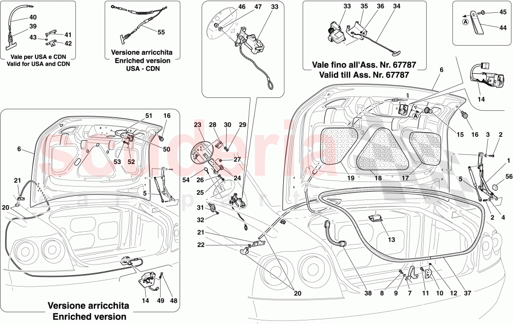 LUGGAGE COMPARTMENT LID AND FUEL FILLER FLAP of Ferrari Ferrari 612 Sessanta