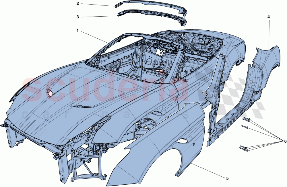 BODYSHELL - EXTERNAL TRIM of Ferrari Ferrari California T