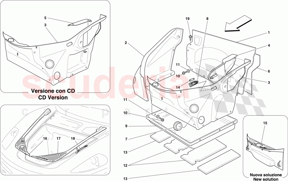 FRONT COMPARTMENT TRIM of Ferrari Ferrari 430 Spider