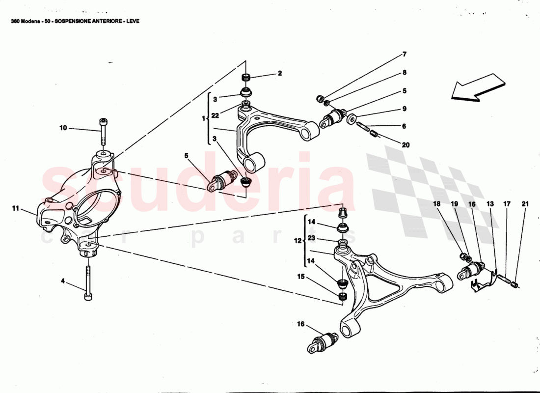 FRONT SUSPENSION - WISHBONES of Ferrari Ferrari 360 Modena