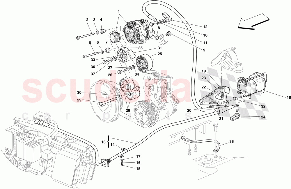 ALTERNATOR - STARTER MOTOR of Ferrari Ferrari 430 Scuderia