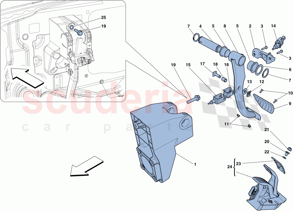 COMPLETE PEDAL BOARD ASSEMBLY of Ferrari Ferrari 488 Spider