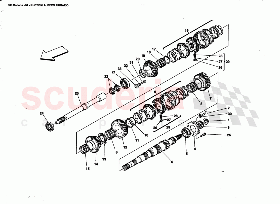 MAIN SHAFT GEARS of Ferrari Ferrari 360 Modena