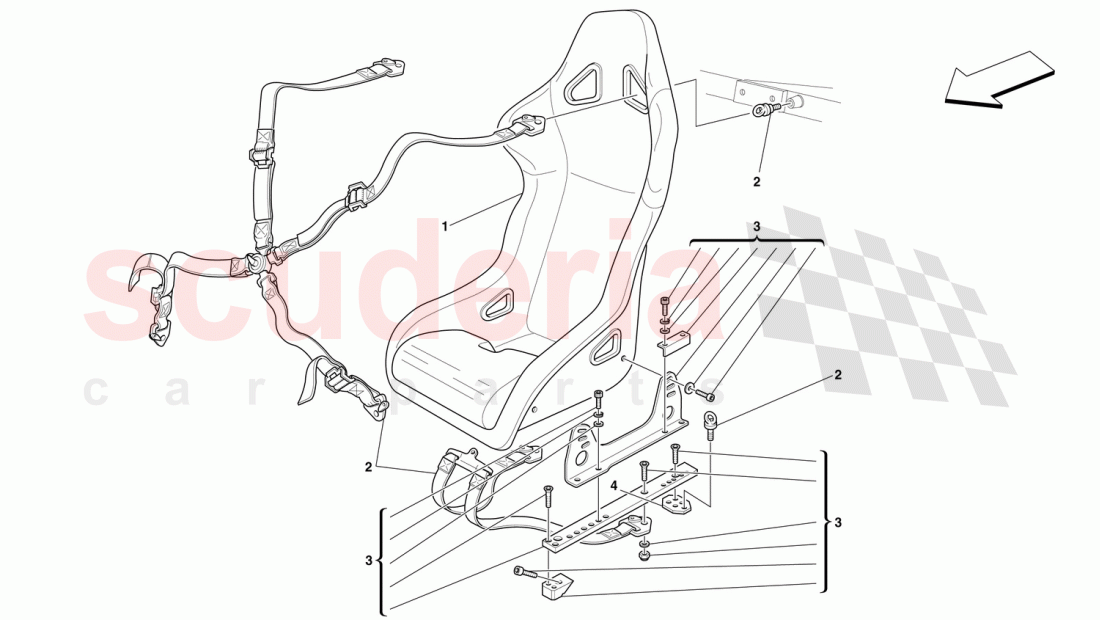 SEAT AND SAFETY BELTS of Ferrari Ferrari 360 Challenge (2000)