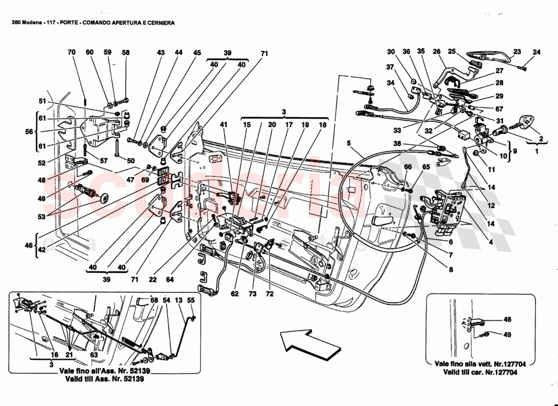 DOORS - OPENING CONTROL AND HINGES of Ferrari Ferrari 360 Modena