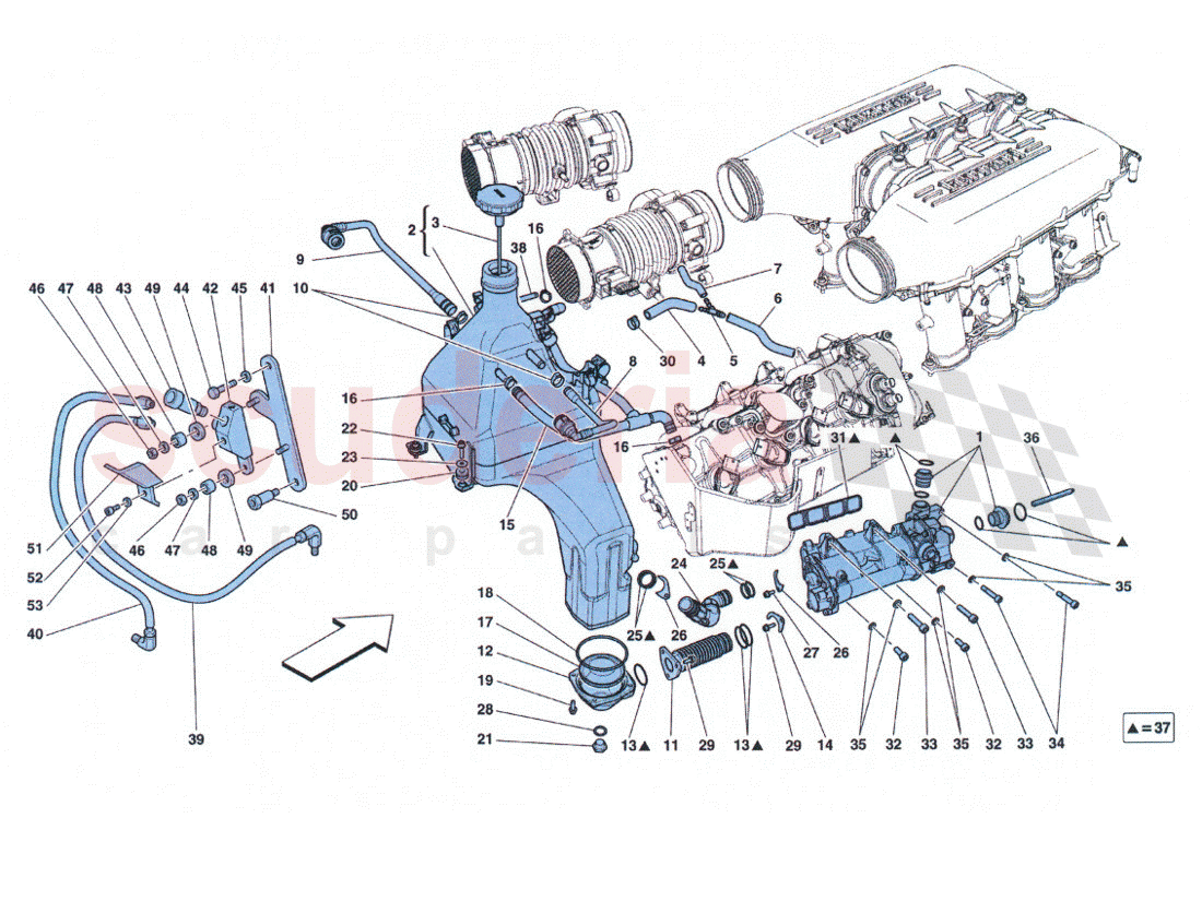 Lubrication plant - tank, pump and filter of Ferrari Ferrari 458 Challenge