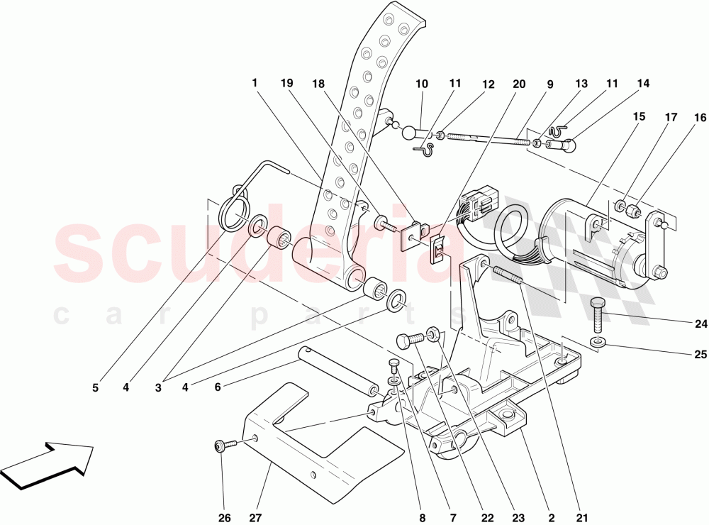 ELECTRONIC ACCELERATOR PEDAL of Ferrari Ferrari 430 Scuderia Spider 16M