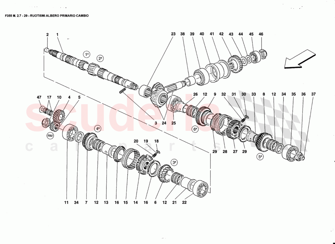 MAIN SHAFT GEARS of Ferrari Ferrari 355 (2.7 Motronic)