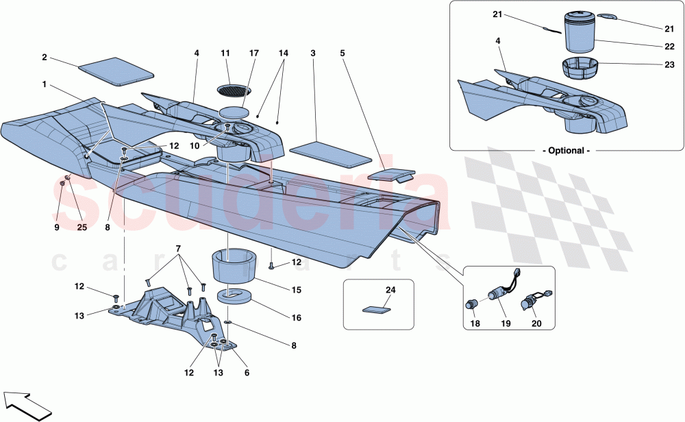 TUNNEL - SUBSTRUCTURE AND ACCESSORIES of Ferrari Ferrari F12 TDF