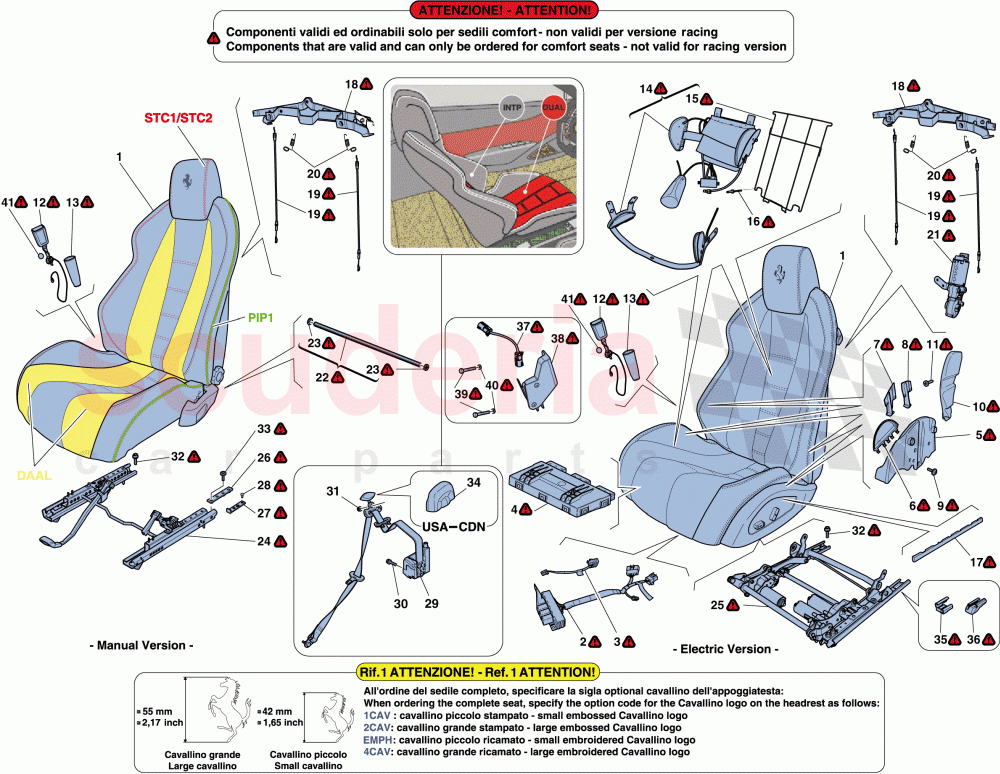 SEATS - SEAT BELTS, GUIDES AND ADJUSTMENT of Ferrari Ferrari 458 Spider