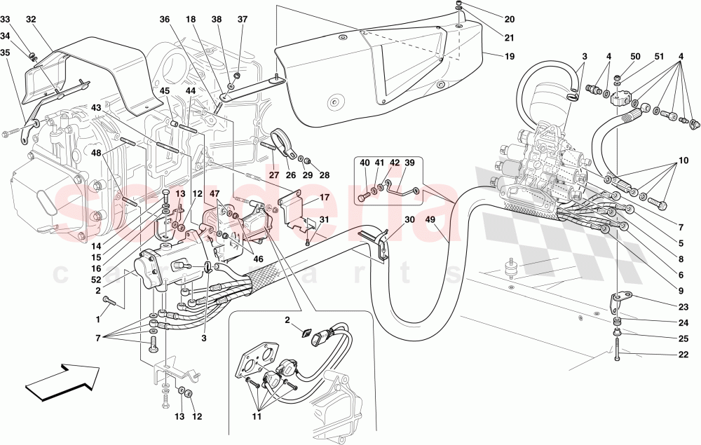 HYDRAULIC F1 GEARBOX AND CLUTCH CONTROL of Ferrari Ferrari 430 Scuderia