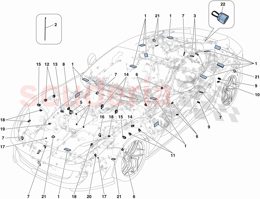 VARIOUS FASTENINGS FOR THE ELECTRICAL SYSTEM of Ferrari Ferrari 812 Superfast/GTS