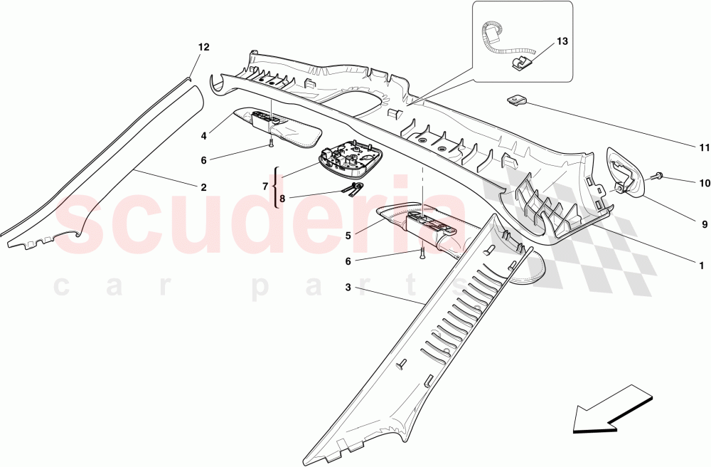 HEADLINER TRIM AND ACCESSORIES of Ferrari Ferrari California (2012-2014)