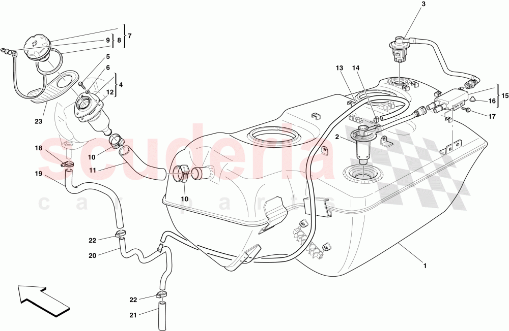 FUEL TANK - FILLER NECK AND PIPES of Ferrari Ferrari 599 GTB Fiorano