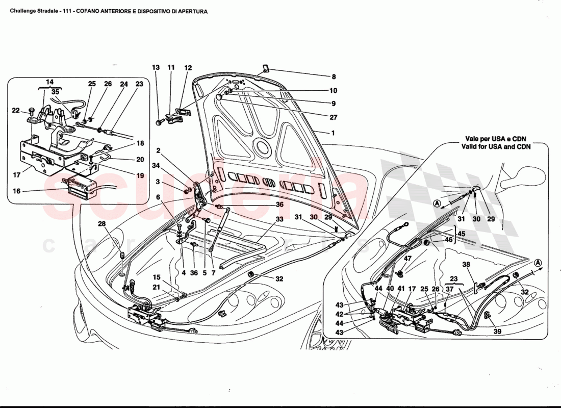 FRONT HOOD AND OPENING DEVICE of Ferrari Ferrari 360 Challenge Stradale