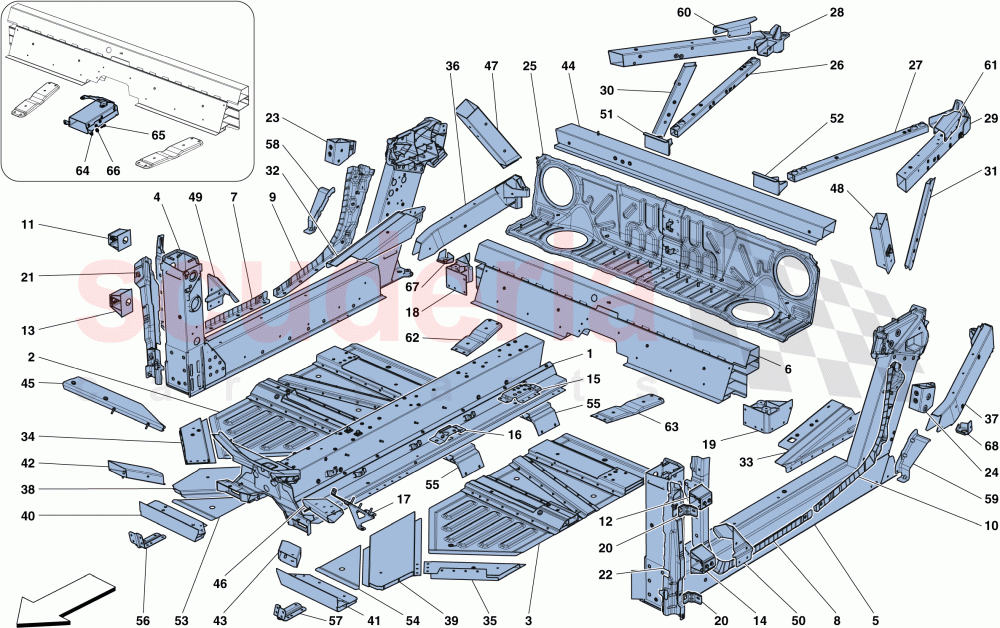 CENTRAL ELEMENTS AND PANELS of Ferrari Ferrari 488 GTB