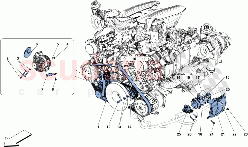 ALTERNATOR - STARTER MOTOR of Ferrari Ferrari 488 Spider