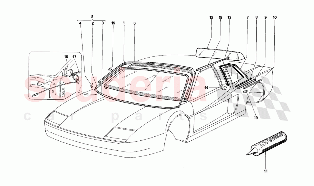 Windows of Ferrari Ferrari 512 TR