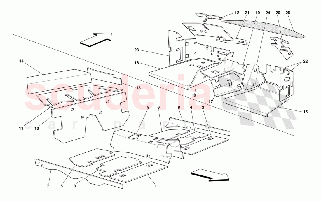 PASSENGERS COMPARTMENT INSULATIONS -Valid for GD- of Ferrari Ferrari 550 Barchetta