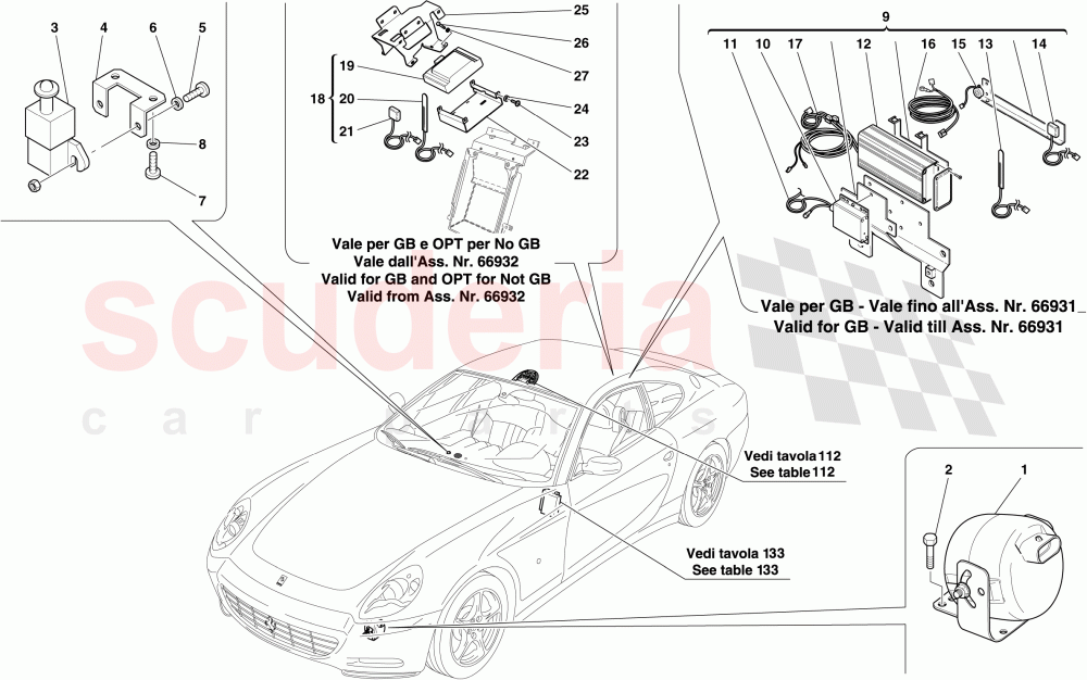 ANTITHEFT SYSTEM ECUs AND DEVICES of Ferrari Ferrari 612 Sessanta