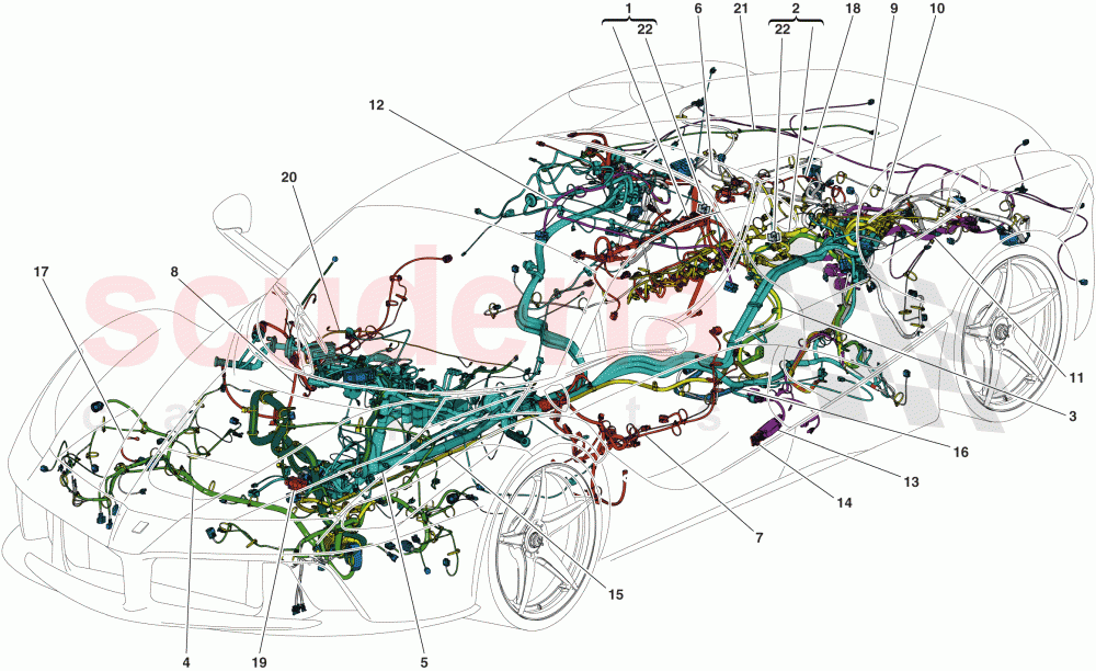 MAIN WIRING HARNESSES of Ferrari Ferrari LaFerrari Aperta