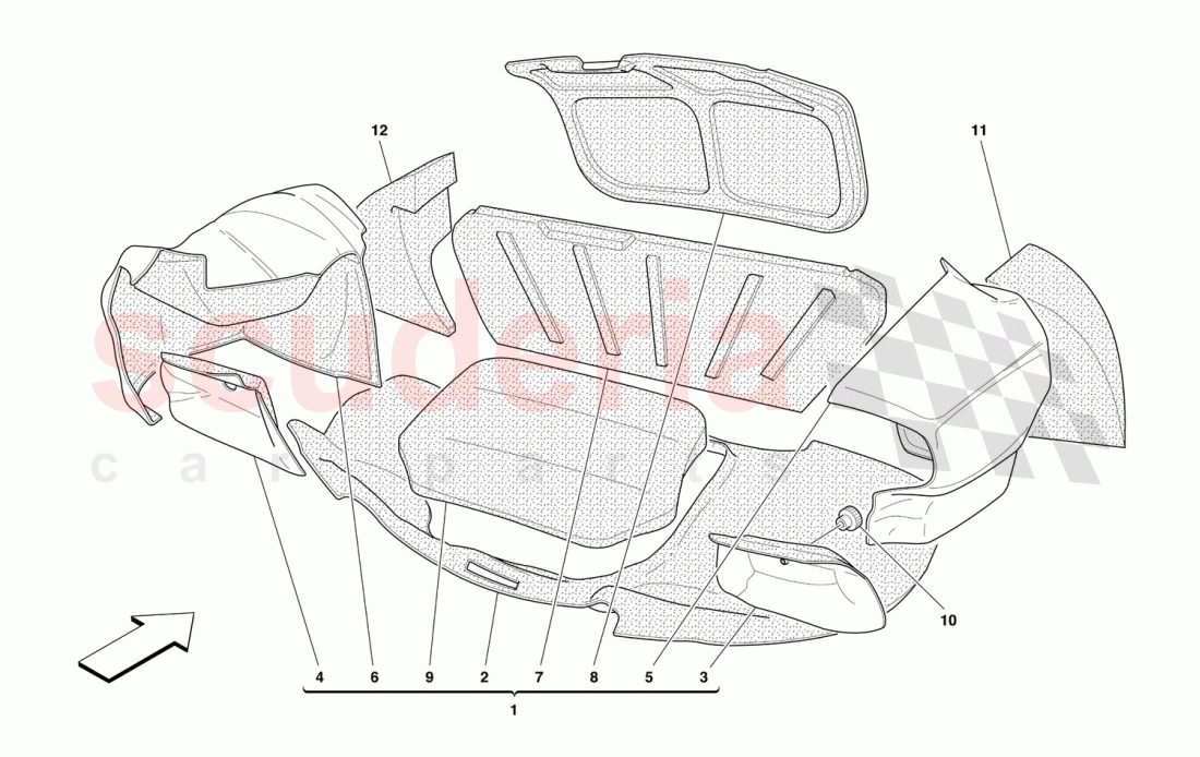 TRUNK HOOD UPHOLSTERY -Valid for 456M GTA- of Ferrari Ferrari 456 M GT/GTA