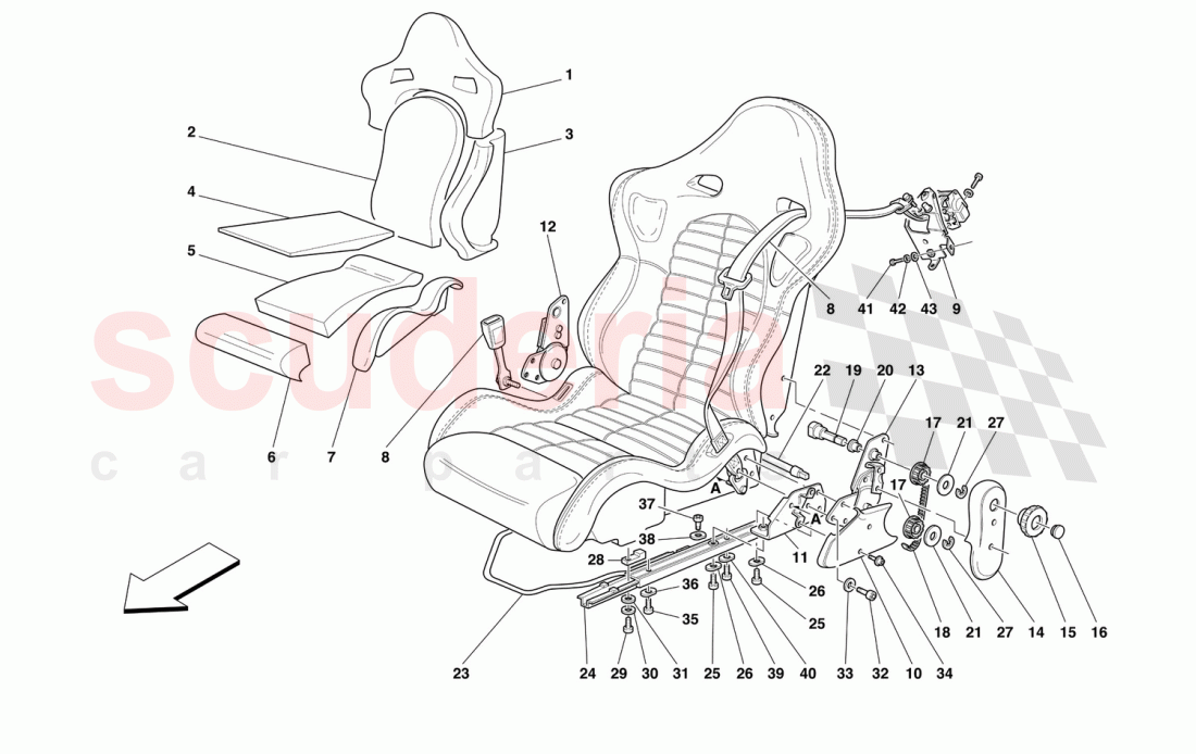 SEAT AND SAFETY BELTS -SPORT- of Ferrari Ferrari 550 Maranello