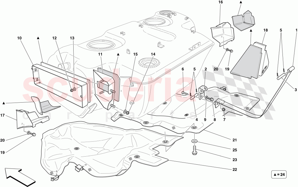 FUEL TANK - INSULATION AND PROTECTION of Ferrari Ferrari 599 SA Aperta