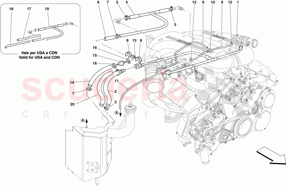 BLOW-BY SYSTEM of Ferrari Ferrari 599 SA Aperta