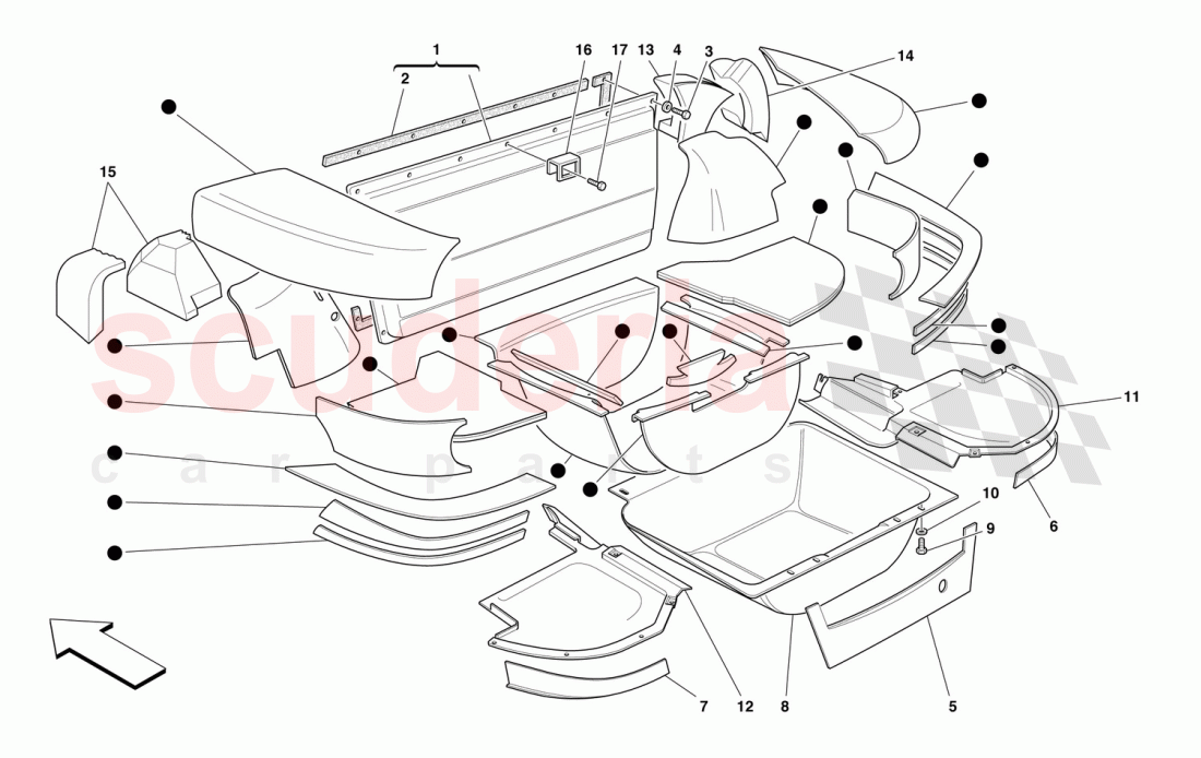 BOOT INSULATION of Ferrari Ferrari 550 Barchetta