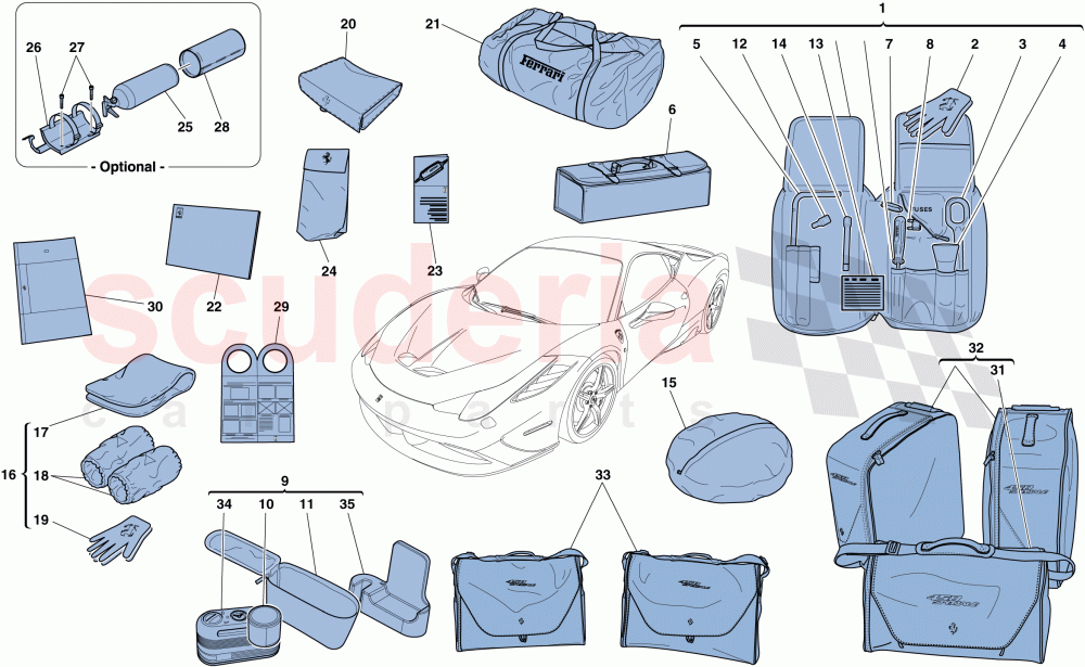 TOOLS AND ACCESSORIES PROVIDED WITH VEHICLE of Ferrari Ferrari 458 Speciale