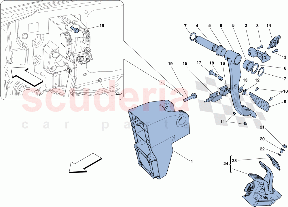 COMPLETE PEDAL BOARD ASSEMBLY of Ferrari Ferrari 458 Spider