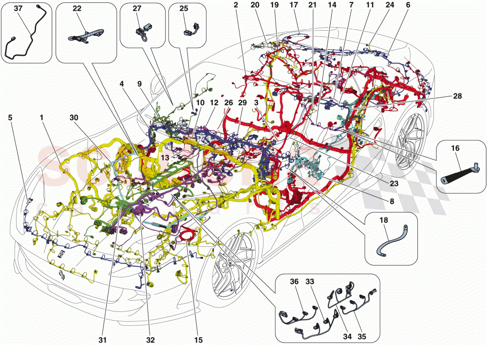 MAIN WIRING HARNESSES of Ferrari Ferrari 812 Superfast/GTS