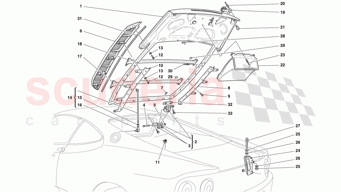 ENGINE BONNET of Ferrari Ferrari 360 Challenge (2000)