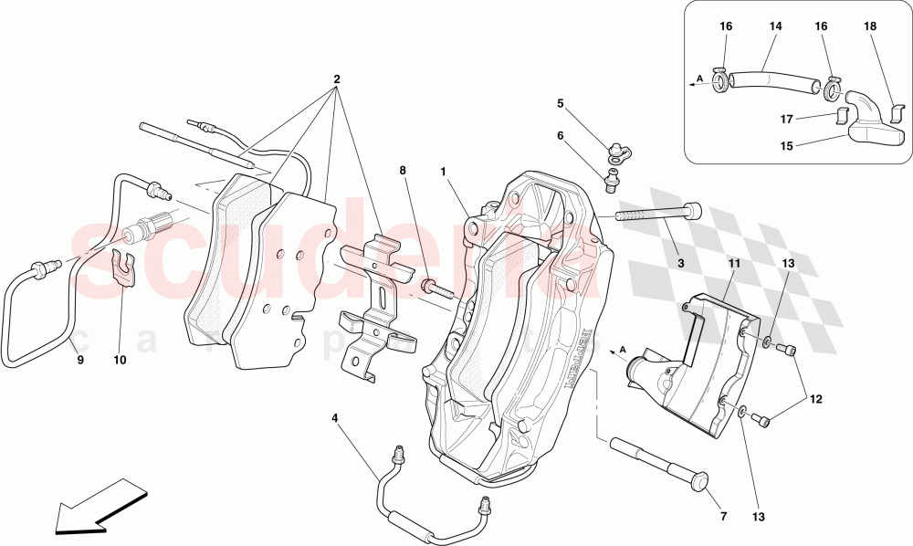 FRONT BRAKE CALLIPER of Ferrari Ferrari 599 GTO