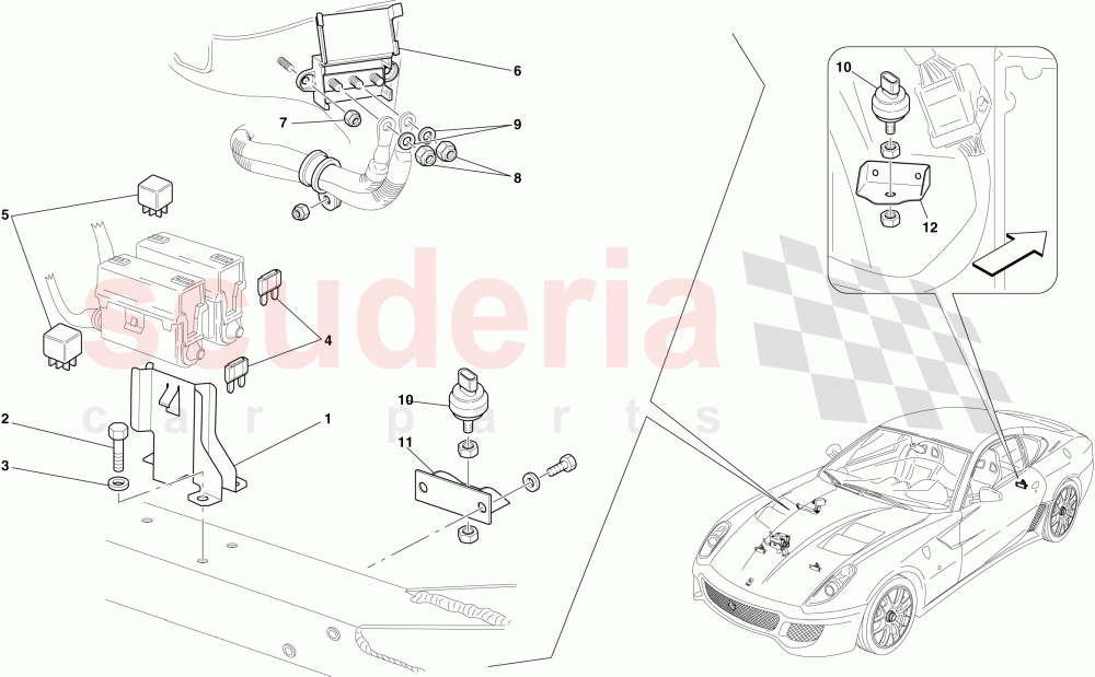 ENGINE COMPARTMENT ECUs of Ferrari Ferrari 599 GTO