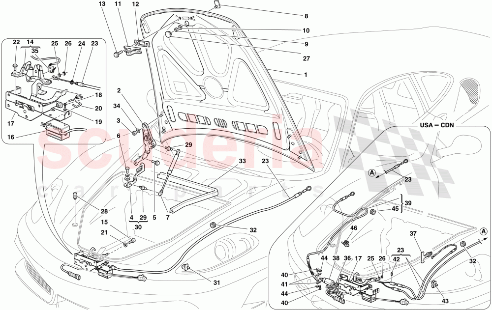 FRONT LID AND OPENING MECHANISM of Ferrari Ferrari 430 Scuderia Spider 16M