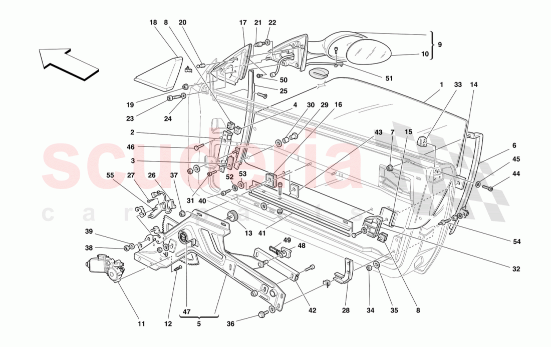 DOORS - POWER WINDOW AND REARVIEW MIRROR of Ferrari Ferrari 550 Maranello