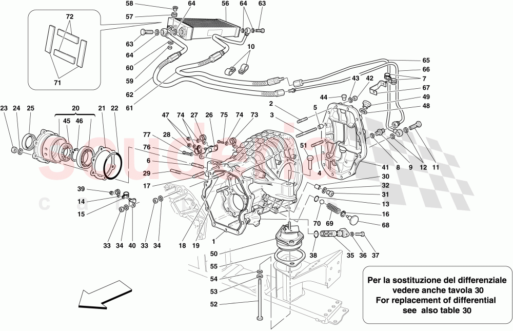 DIFFERENTIAL CASE AND GEARBOX COOLING RADIATOR of Ferrari Ferrari 599 SA Aperta