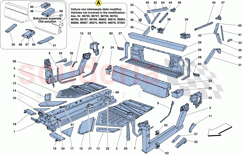 CENTRAL ELEMENTS AND PANELS of Ferrari Ferrari 458 Italia