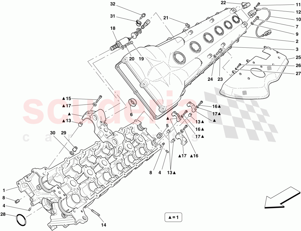 LEFT HAND CYLINDER HEAD of Ferrari Ferrari 599 GTB Fiorano